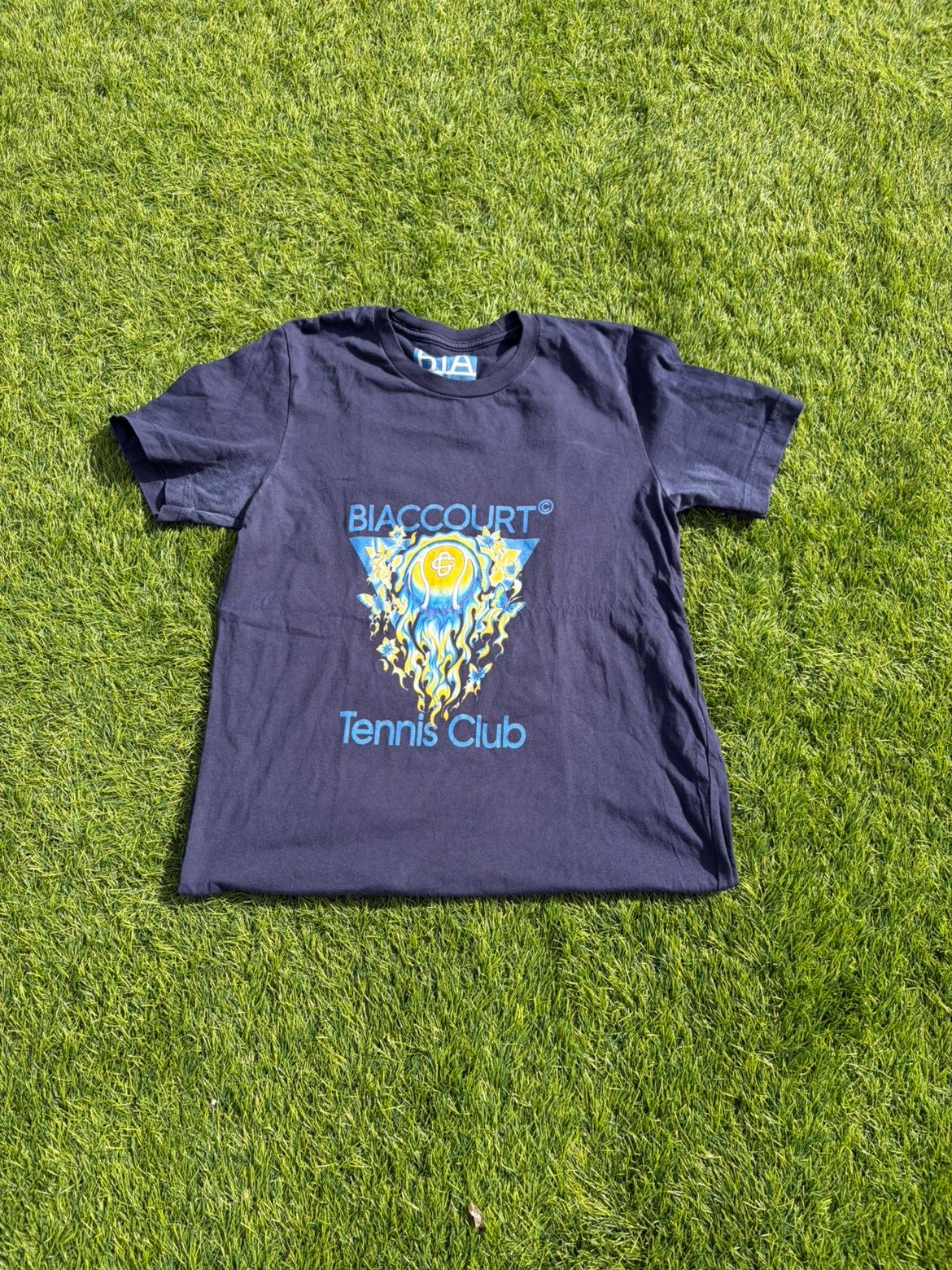 Flaming Tennis Ball Graphic T-shirt
