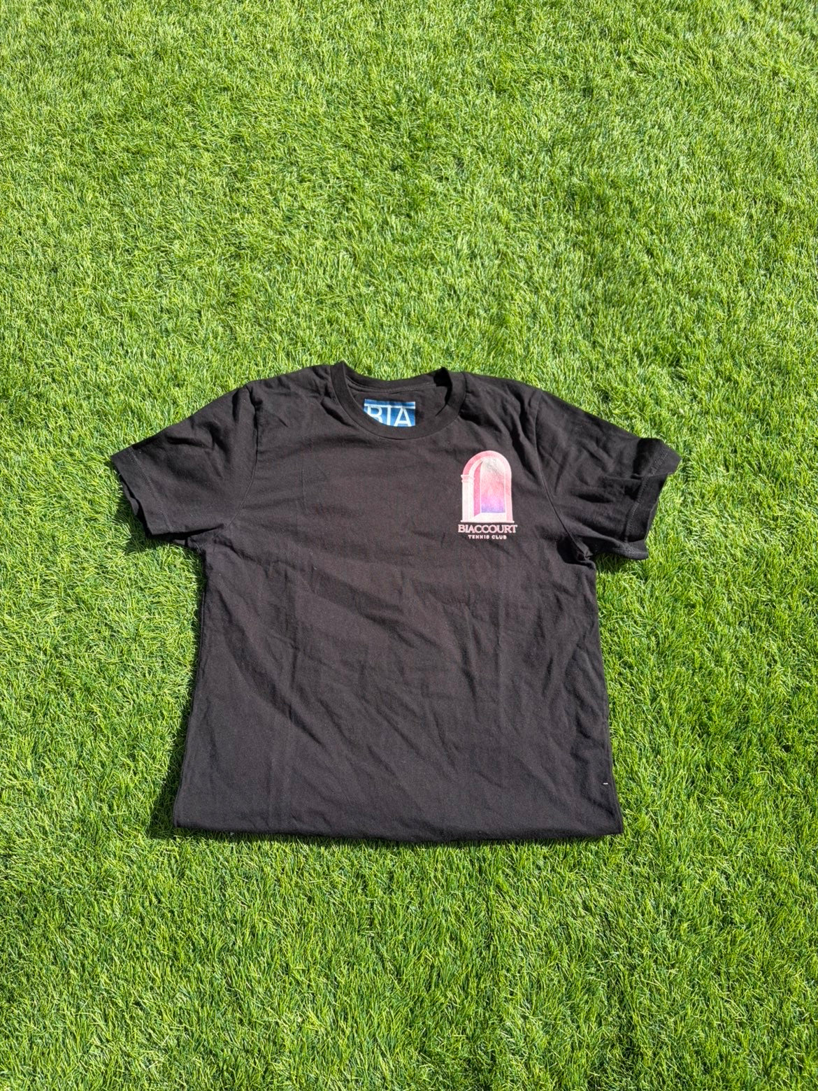 Curved Solid Graphic T-Shirt